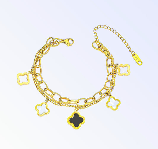 The Floral Link - 18K Gold Plated Bracelet