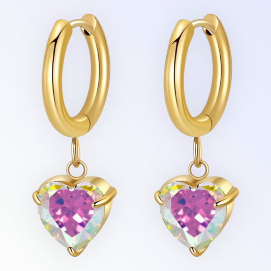 Flirty Pink Hoops - 18K Gold Plated Earrings